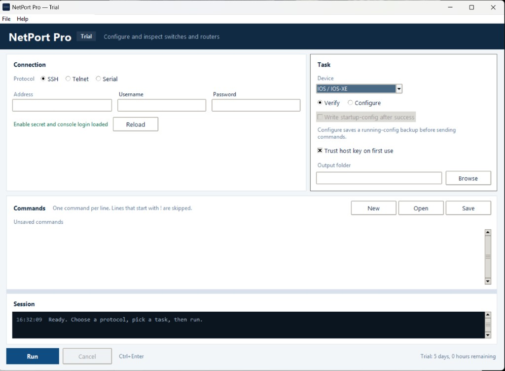 NetPort Pro window